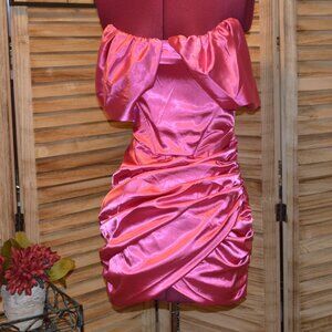Superdown XS Aurora Corset Dress Hot Pink Ruched
